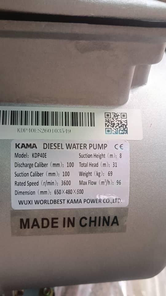 The KAMA 4-Inch Diesel Water PUMP