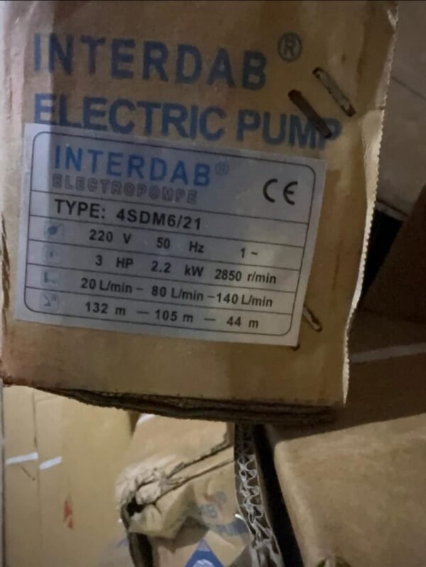 3HP INTERDAB SUBMERSIBLE PUMP Single Phase 3HP INTERDAB SUBMERSIBLE PUMP